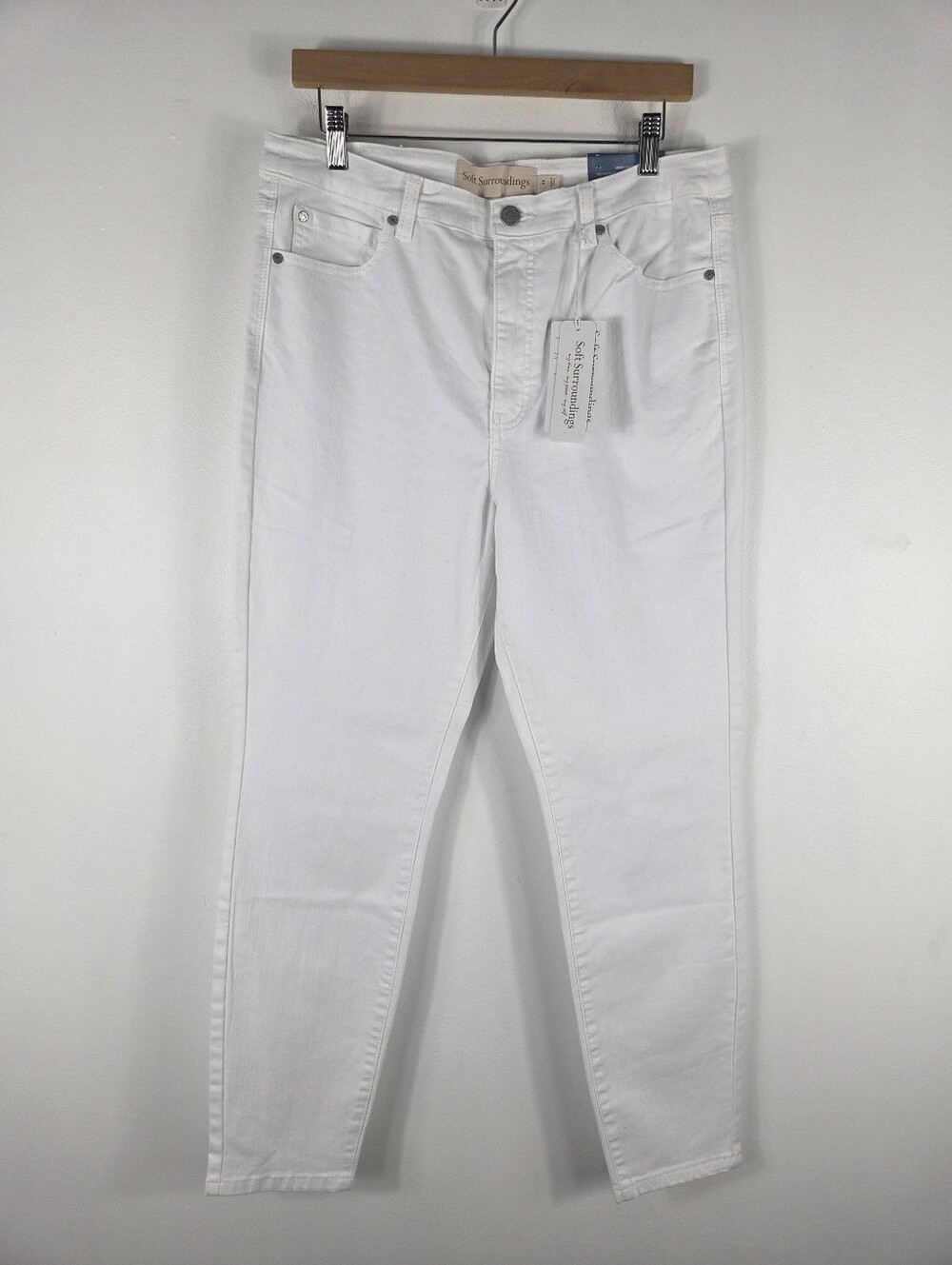 New Soft Surroundings Ultimate High Rise Slim Ankle Jean White